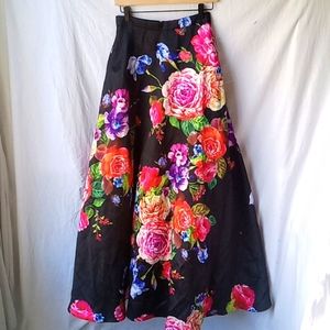 B Darlin Women's Floral High Waist Maxi Skirt Size 4